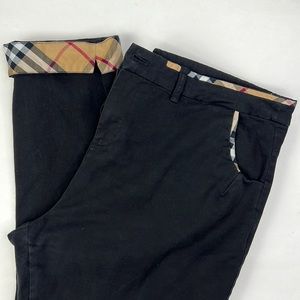 Burberry Black Pants black Nova pattern Size 42